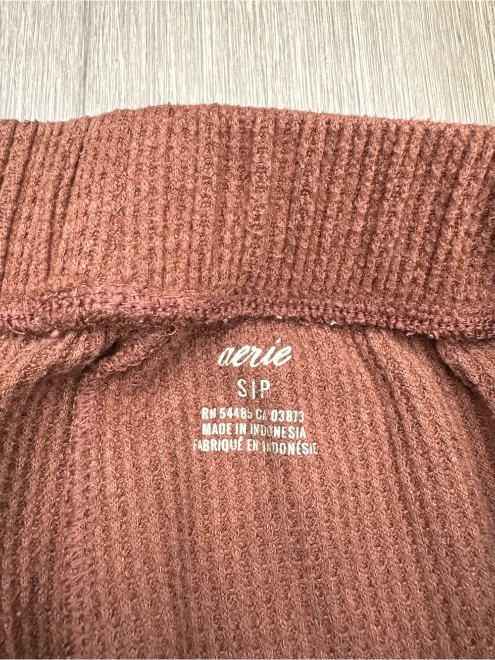 Aerie Traveler Lounge Waffle Cargo Joggers In Terracotta Rusty Brown Size S